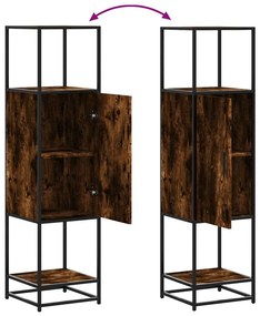 Highboard Καπνιστή δρυς Κατασκευασμένο ξύλο και μέταλλο - Καφέ