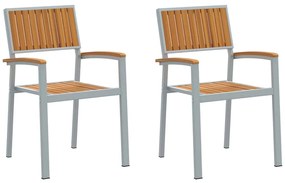 vidaXL Καρέκλα Κήπου 2 pcs Καφέ 56 x 57 x 87εκ. Μασίφ ξύλο ακακίας