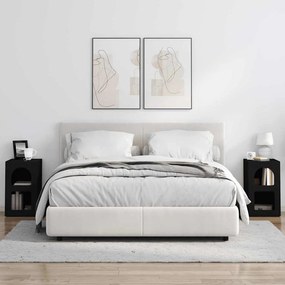vidaXL Κομοδίνο ELST 2 τεμ. Μαύρο 29,5 x 33,5 x 50 εκ