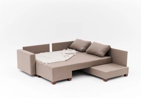 Corner Sofa-Bed Aly Arzilla Right - Brown Brown