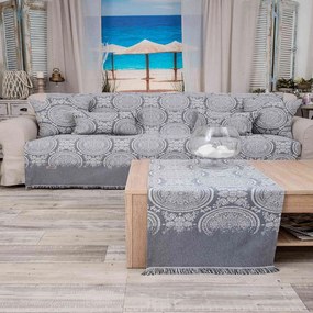 Ριχτάρι Mumbai 01 Dark Grey Teoran Three-Seater 180x300cm Cotton-Polyester