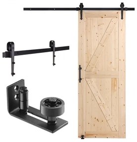 VEVOR Barn Door and Hardware Kit 30&quot; x 84&quot; Wood Sliding Barn Door Kit Smoothly