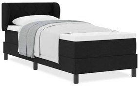 vidaXL Κρεβάτι box spring με στρώμα με στρώμα Μαύρο 80 x 200 cm ύφασμα