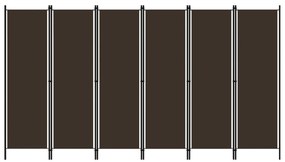 vidaXL Διαχωριστικό Δωματίου με 6 Πάνελ Καφέ 300 x 180 εκ.