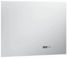 vidaXL Καθρέφτης Μπάνιου με LED/Αισθητήρα Αφής και Οθόνη Ώρας 80x60εκ.