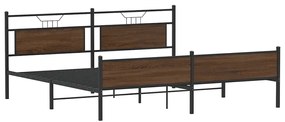 vidaXL Σκελετός Κρεβ. Χωρίς Στρώμα Καφέ Δρυς 200x200 εκ. Μεταλλικό