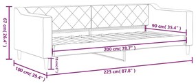 Καναπές Κρεβάτι Μαύρος 90 x 200 εκ. Υφασμάτινος - Μαύρο