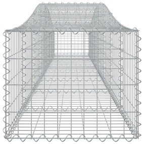 Συρματοκιβώτιο Τοξωτό 400x50x40/60εκ. από Γαλβανισμένο Χάλυβα - Ασήμι