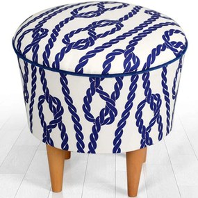 Σκαμπό Cunda 209FLF1216 42x42cm White-Blue