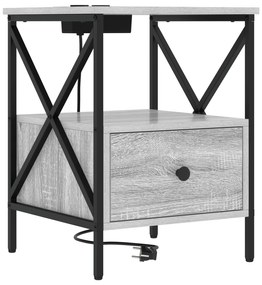 vidaXL Κομοδίνο με συρτάρι 2 pcs Γκρι sonoma 41.5 x 40.5 x 55 εκ.