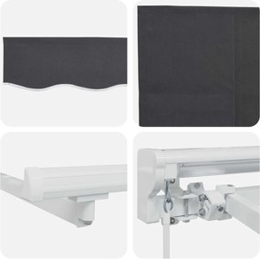 vidaXL Χειροκίνητη Ανακλινόμενη Σκίαση Ανθρακί 4,5 x 3 μ