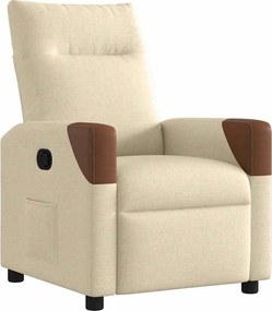 vidaXL Πολυθρόνα Ανακλινόμενη Κρεμ Υφασμάτινη