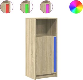 vidaXL Ντουλάπι με Φώτα LED Sonoma Δρυς 42,5x34x100 εκ. Επεξ. Ξύλο