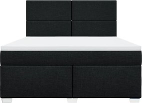 vidaXL Κρεβάτι Boxspring με Στρώμα Μαύρο 180x200 εκ. Υφασμάτινο