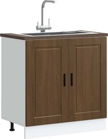 vidaXL Ντουλάπι βάσης νεροχύτη Porto Καφέ Δρυς 80x46x81,5 cm