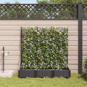 vidaXL Γλάστρες Κήπου 1 τεμ Καφασωτό Μαύρο 120 x 40 x 126 cm Πλαστικό