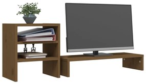 vidaXL Βάση Οθόνης Καφέ 81x20x30 εκ. από Μασίφ Ξύλο Πεύκου