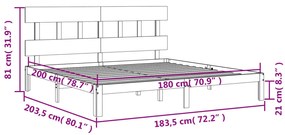 ΠΛΑΙΣΙΟ ΚΡΕΒΑΤΙΟΥ ΜΕ ΚΕΦΑΛΑΡΙ ΜΑΣΙΦ ΞΥΛΟ SUPER KING SIZE 3193611