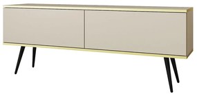 Έπιπλο Τηλεόρασης Oro STV_Bz+BL 135x32x53cm Beige-Black