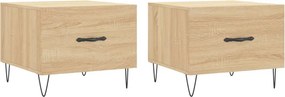 vidaXL Τραπεζάκια Σαλονιού 2 τεμ Sonoma Δρυς 50x50x40 εκ Επεξ. Ξύλο