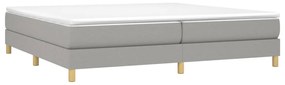 vidaXL Κρεβάτι Boxspring με Στρώμα Ανοιχτό Γκρι 200x200 εκ. Υφασμάτινο