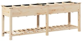 vidaXL Γλάστρα Κήπου Μπεζ 203.5 x 53 x 76.5 εκ Στερεό ξύλο έλατου