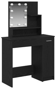vidaXL LED Καθρέφτης Μακιγιάζ σε Μαύρη Δρυ - 86.5 x 35 x 136 εκ