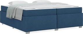 vidaXL Σκελετός Κρεβατιού με στρώμα Μπλε 200 x 200 cm ύφασμα