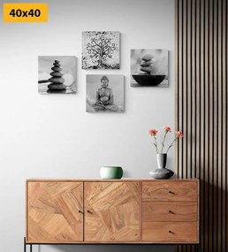 Σετ εικόνων με ασπρόμαυρο μοτίβο Φενγκ Σούι - 4x 60x60