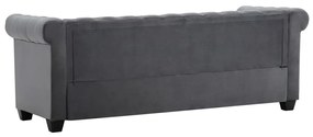 ΚΑΝΑΠΕΣ ΤΡΙΘΕΣΙΟΣ CHESTERFIELD ΓΚΡΙ 199 X 75 X 72 ΕΚ. ΒΕΛΟΥΔΟ 247144