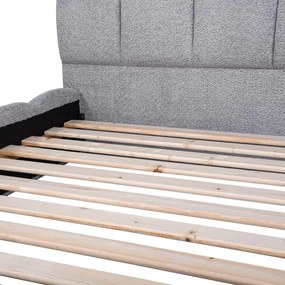 Επενδυμένο Κρεβάτι VELORA Διπλό με Ύφασμα Γκρί 185x223x125εκ. 185x223x125 εκ.
