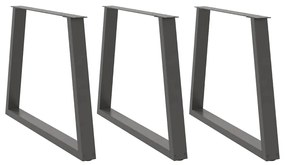 vidaXL Πόδια Τραπεζαρίας Σχήματος V 3 τεμ. Ανθρακί 100x(72-73,3) εκ. Ατσάλι