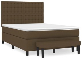 ΚΡΕΒΑΤΙ BOXSPRING ΜΕ ΣΤΡΩΜΑ ΣΚΟΥΡΟ ΚΑΦΕ 140X190 ΕΚ. ΥΦΑΣΜΑΤΙΝΟ 3136912