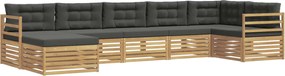 vidaXL Σειρά Καναπέ Εξωτερικού με μαξιλάρι 7 pcs Άσπρο και Ανθρακί