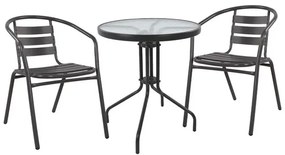 Intrahome ΣΕΤ 3ΤΜΧ ΜΕ ΤΡΑΠΕΖΙ UPINGCASABLANCALTCASABLANCAION Φ60Χ70Υ & ΠΟΛΥΘΡΟΝΕΣ PIVRY-SUR-SEINEIS ΓΚΡΙ ΧΡΩΜΑ intraho-0008349