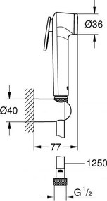 Τηλέφωνο ντουζ Grohe Tempesta F II πλήρες
