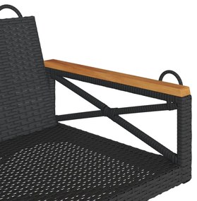 vidaXL Παγκάκι Κούνια Μαύρο 109 x 62 x 40 εκ. από Συνθετικό Ρατάν
