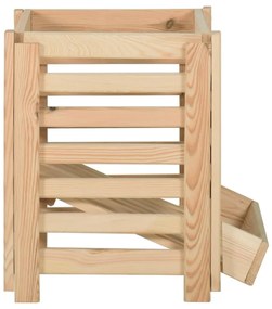 vidaXL Κουτί Αποθήκευσης Λαχανικών 60x40x50 εκ. από Μασίφ Ξύλο Πεύκου