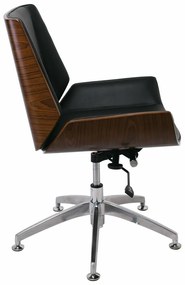 Καρέκλα γραφείου Mesa 421, Καρυδί, Μαύρο, 82x65x66cm, 23 kg, Χωρίς ρόδες, Χωρίς μπράτσα, Μηχανισμός καρέκλας: Κλίση | Epipla1.gr