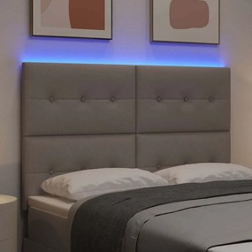 vidaXL LED κεφαλάρι Taupe ύφασμα