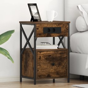 vidaXL Κομοδίνο Καπνιστή δρυς 40 x 31 x 60 εκ. Επεξεργασμένο ξύλο