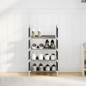 vidaXL Ράφι παπουτσιών 4 επιπέδων μαύρο 44x28x77 cm μη υφασμένο ύφασμα