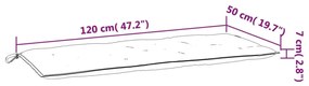 Μαξιλάρι Πάγκου Κήπου Γκρι 120x(50+50)x7 εκ. Ύφασμα Oxford - Γκρι