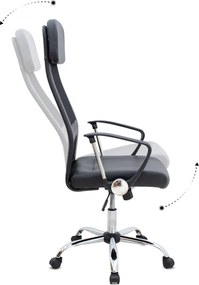 Καρέκλα γραφείου Ovis Megapap με τεχνόδερμα και ύφασμα Mesh χρώμα μαύρο 63x63x119/129εκ.