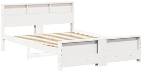 vidaXL Σκελετός Κρεβατιού Λευκό 160 x 200 cm Μασίφ ξύλο πεύκου