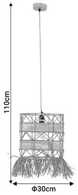 Φωτιστικό οροφής Crossio Inart E27 φυσικό Φ30x110εκ - 311-000006