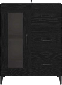 vidaXL Πλαϊνό γραφείο με συρτάρι Μαύρη Οξυά 69,5 x 34 x 90 εκ.