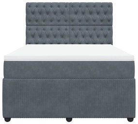 ΚΡΕΒΑΤΙ BOXSPRING ΜΕ ΣΤΡΩΜΑ ΣΚΟΥΡΟ ΓΚΡΙ 140X190 ΕΚ. ΒΕΛΟΥΔΙΝΟ 3294641