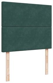 vidaXL Κρεβάτι Boxspring με Στρώμα Σκούρο Πράσινο 120x190εκ. Βελούδινο