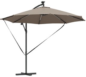 vidaXL Ομπρέλα Cantilever Banana με κλειδαριά Taupe 294 x 294 x 248 cm